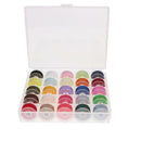 25x Bobbins and Colorful Sewing Thread with Plastic Case for Brother Singer
