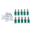 10 Pcs Double Potentiometer B10K with Switch Sound Amplifier Sealed