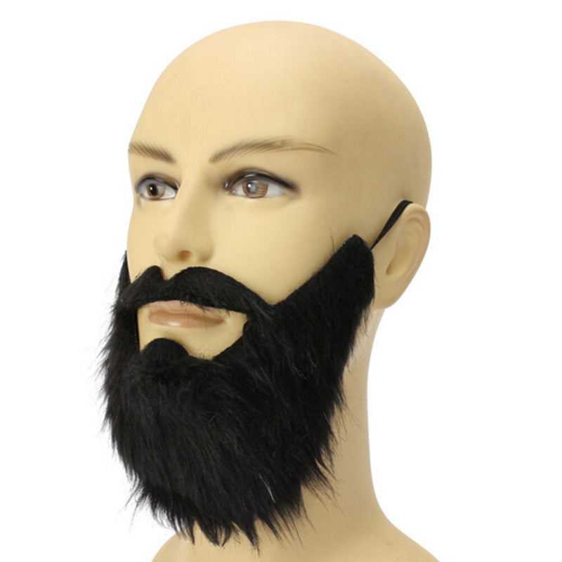 Costume Party Men Halloween Beard Facial Hair Disguise Game Black Mustached  Z