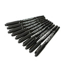 10PCS Fine Dual Heads Marking Pen Marker Waterproofink Thin Nib Black
