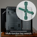Multi-function Universal Cross Triangle Key Wrench Gas Cabinet Tool (Green)