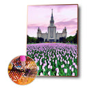 Full Round Drill Diamond Painting DIY Flowers Building Rhinestone Picture
