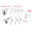 Steel Fly Fishing Rod Guide Tip Repair Kit Set DIY Eye Rings Different Size