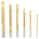 6pcs HSS High Speed White Steel Twist Drill Metal Bit Set For Rotary To WZY