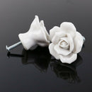 8 x handle button White Rose decoration door drawer furniture