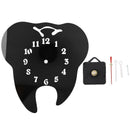 Creative Teeth Acrylic Mirror Wall Clock Home Decoration Wall Clock-Black R2A5