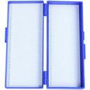 Plastic 50-Place Microslide Slide Microscope Box,blue J5S3