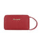 Women Handbag Leather Solid Color Money Purse Wrist Pocket Clutch (Red)