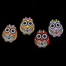 50pcs Cute Owl Wooden Buttons Fit Sewing Scrapbooking Decoration Crafts 25mm