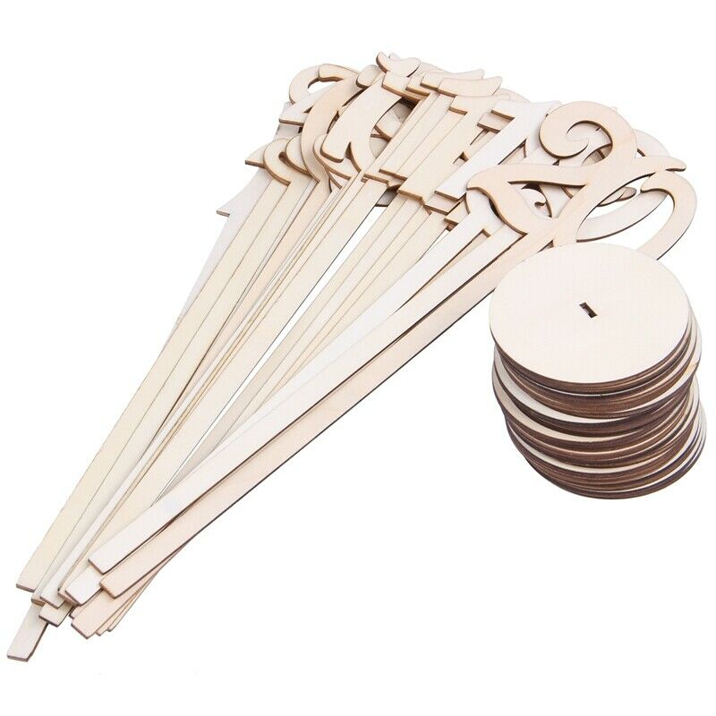 1 to 20 Wooden Table Numbers with Holder Base for Wedding Party Decoration
