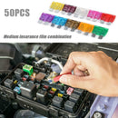 50pcs Car Standard Fuses 3A 5A 7.5A 10A 15A 20A 25A 30A 35A 40A w/ Box+  K1B