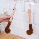Coconut Fiber Brown Kitchen Cleaning Brush Non-Stick Brush Dish Washing Cup
