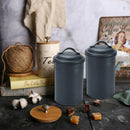 300ml Kitchen Tin Spice Seasoning Airtight Canister Rustic Style Black