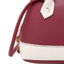 Shoulder Handbags Women Leather Shell Hit Color Crossbody Bags (Wine Red)