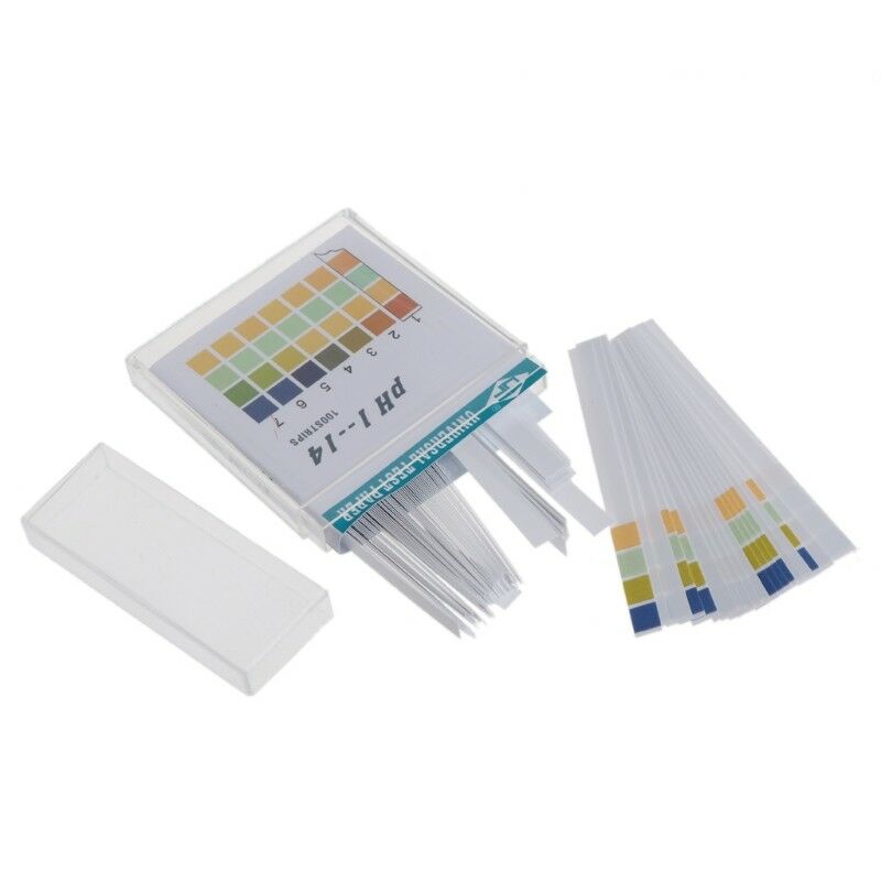 1-14 PH 100Strips Alkaline Acid Indicator Paper Water Saliva Litmus Testing Kit