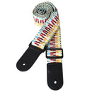 Adjustable Guitar Ukulele Strap Rainbow Webbing Belt with PU Leather Ends A