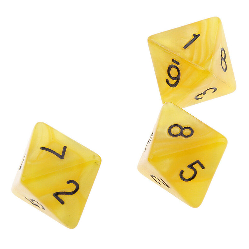 10pcs 8 Sided Dice D8 Polyhedral Dice for  RPG Yellow