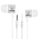 3.5mm Wired Earphones Super Bass Stereo In-Ear Earbuds for Phone (White) A