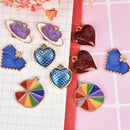 10Pcs/Set Mixed Heart Enamel Charms Metal Charms Pendant DIY Jewelry Making  FT