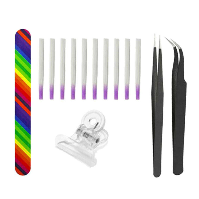 1 Set Manicure Tool Kit Fiberglass Gel Tips Nail Silk Fiber Clips Beauty