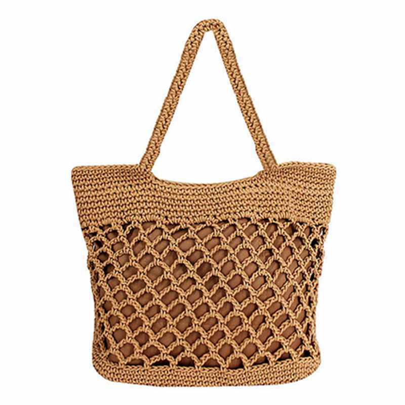 Handbag Women Fashion Woven Straw Bag Summer Large Beach Tote Bag Travel Sh Z2X1