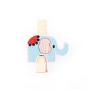 8x Mixed Colorful Elephant Wood Clips Photo Paper Pegs Clothespin Craft DecorMO