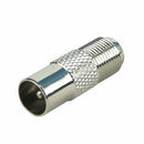 Coaxial Adapter, IEC Plug (Antenna) to F Female