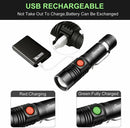 Super Bright T6 LED Flashlight 3 Modes USB Rechargeable Waterproof Zoom Torch