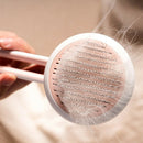 Puppy Cat Remover Grooming Tool Massage Comb Round Hair Brush (Hollow Pink) A