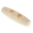 50Pcs Unpainted Wood Horn Sewing Button Coat Toggles 2 Holes 30 x 10mm
