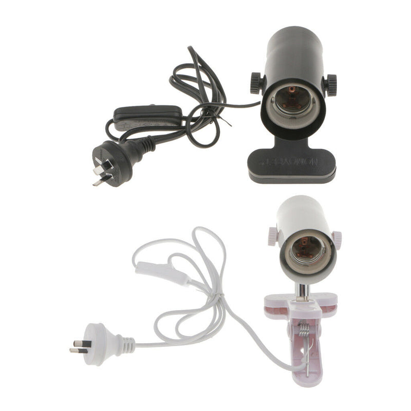 2pc Reptile Lamp Holder Ceramic Bulb UVB Basking Light Holder AU Plug