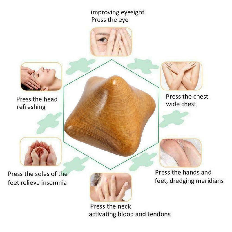 Fragrant Wood Body Reflexology Acupuncture Shiatsu Thai Roller Therapy Mass R7M3