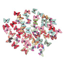 150Pcs Butterfly Wood Button 2 Holes Mixed Color Scrapbooking DIY