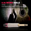 6.35mm TS Mono Plugs 6.35 mm 2-Pole Microphone Amplifier Audio Connectors Red