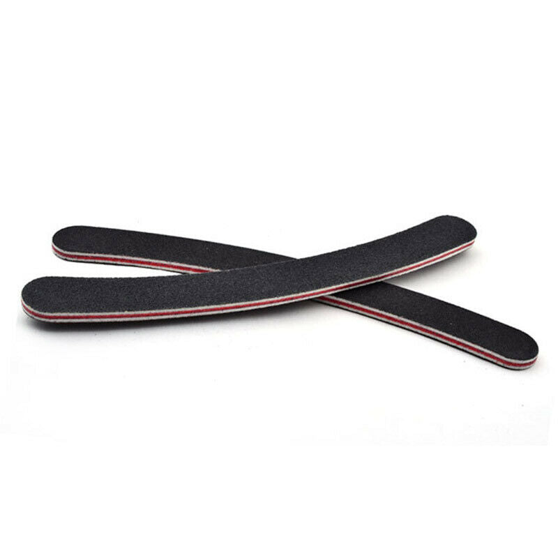 Nail files, curved, double-sided, black, 10 pieces G8E8