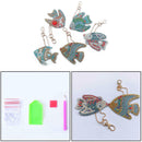 5pcs Goldfish DIY Full Drill Hand Diamond Painting Keychain Cross Stitch ODB