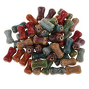 50x Ceramic Bone Shape Beads Spacer Loose Beads for Hair Band Headband DIY