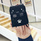 fashion Cute Cat Embroidery Canvas Student bag Cartoons Women Backpack Leis G1R7