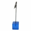 Square Wire Memo Holder Paper Note Clip (Translucent Blue)