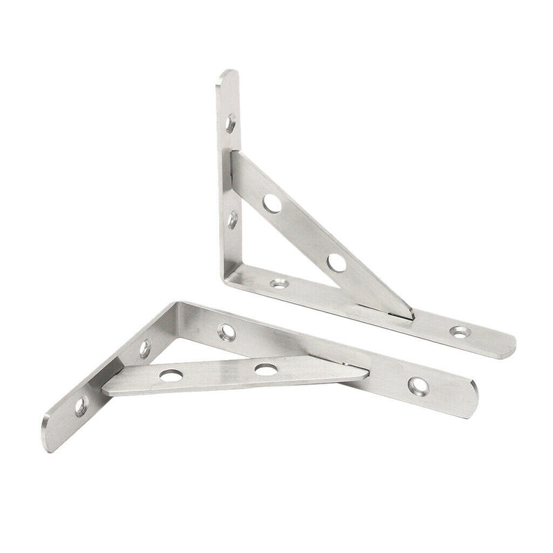 4pcs Triangle Shelf Brackets Stainless Steel Wall Mounted Shelf Support 6inch