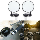 Universal Motorcycle Aluminum Black Handle Bar End Rearview Side Mirrors