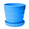 Plastic Round Flower Plant Pot Planter Holder With Tray Home Office Garden