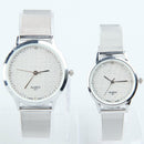 Gorgeous Quartz Analog Couple Watch with Rhinestone Decor White Dial A