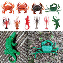 2 x Plastic Lobster & Crab Statue Ocean Animal Statue Garden Sculpture Decor