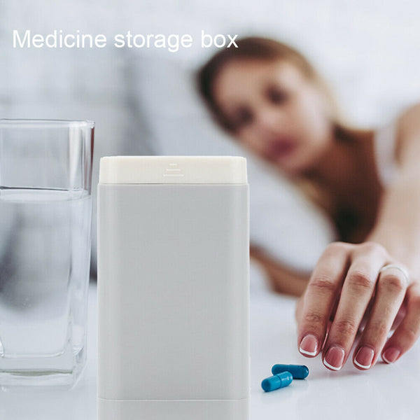 Travel Tablet Medicine Box Pull-Type 6 Grid Pills Storage Case (Grey)