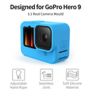 Silicone Camera Protective Case Lens Cap Set for GoPro Hero 9 Hero9 (Blue)
