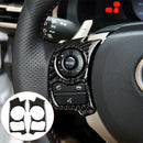 3X(1 Pair Carbon Fiber Steering Wheel Button Cover Decorative Stickers for