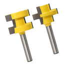 2x 1/4" Shank 3 Teeth Tongue and Groove Router Bit Woodworking Router Cutter