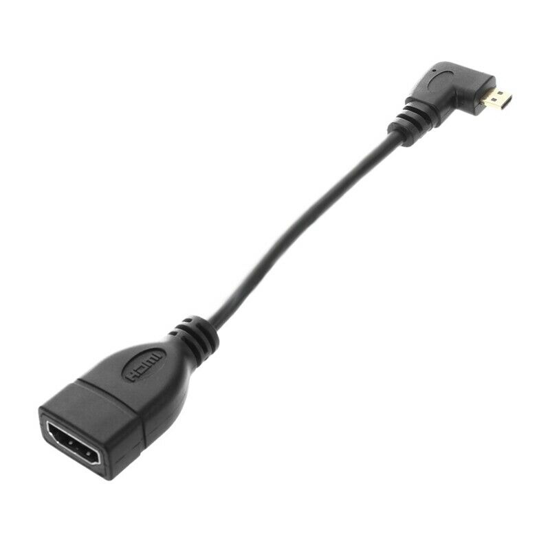 90 Degree micro- HDMI Right Direction Male to HDMI Female Adapter Cable, Le V6C2