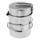 2pcs Stainless Steel Pots with Foldable Handle, Camping Cookware, Portable